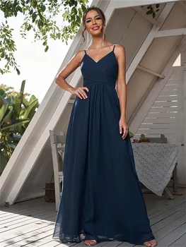 A-Line Nedime Elbisesi Jewel Boyun Kolsuz Zarif Kat Uzunluk Şifon / Dantel Aplikler ile 2022 Hizmetçi Onur Elbise