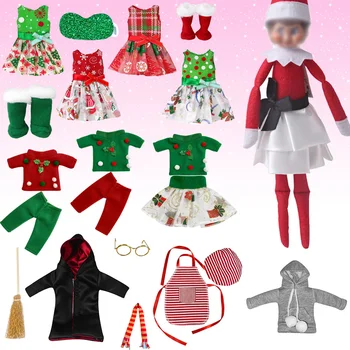 Cadılar bayramı Noel Elf Bebek Elbise Aşçı Hoodie Beyaz Etek Siyah Ceket çocuk Oyuncak Aksesuarları doğum günü hediyesi (Bebek)