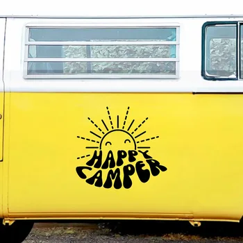 Mutlu Camper Karavan Camper SUV Araba Styling Etiketler Ve Çıkartmaları, Su Geçirmez Kapı Pencere Dekor Vinil Aksesuarları Parçaları