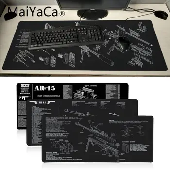 MaiYaCa CS GİTMEK silah parçaları m14 AR-15 HK45 AK47 98K Ofis Fareler Oyun Mouse Pad yumuşak Radyasyon Süslemeleri masa pedi fare mat