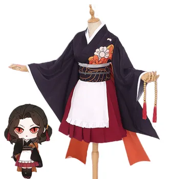 Anime iblis avcısı Kochou Shinobu Kamado Nezuko Kanroji Mitsuri Kibutsuji Muzan Kimono Hizmetçi Üniforma Cosplay Kostüm Takım Elbise
