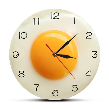 Yeni Kızarmış Yumurta Haşlanmış Yumurta Duvar saati Yumurta Sarısı Saat Dijital Pointer Saat Kantin Restoran Yaratıcı Akrilik duvar Saati