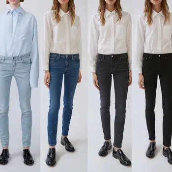 Klasik basit kadın kot Dört renk mevcut rahat vahşi Skinny jeans bayan denim pantolon