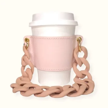 350ml Zincir Taşınabilir Kahve kupası tutacağı Asılı Taşınabilir Bardak Kağıt Bardak Deri Çanta Süt çay içecek fincanı Çantası