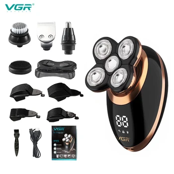En çok satan Premium VGR V-316 Elektrikli Tıraş Makinesi, 5-İN-1 Kafa Jilet 5 Yüzen Kafa, Her şey dahil erkek Tıraş Makinesi