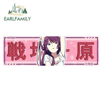 EARLFAMILY 13cm x 4.2 cm Senjougahara Hitagi Drift Tokat Anime vinil araba Çıkartmaları Gövde Çıkartması Tıkanıklığı Scratch Araba Styling