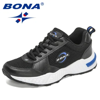 BONA 2022 Yeni Tasarımcılar Klasik koşu ayakkabıları rahat ayakkabılar erkek spor ayakkabıları Aşınmaya dayanıklı Breathab Yüksek Kaliteli yürüyüş ayakkabısı