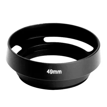 1 takım 49mm hood +lens kapağı Siyah Metal kamera lens Hood SONY RX1 / RX1R mikro tek E24 / E35 lens hood