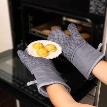 Elektrikli fırın eldiveni mikrodalga eldiven pişirme Potholders sıcak kavrama mutfak eşyaları tencere parçaları yüksek ısıya dayanıklı barbekü