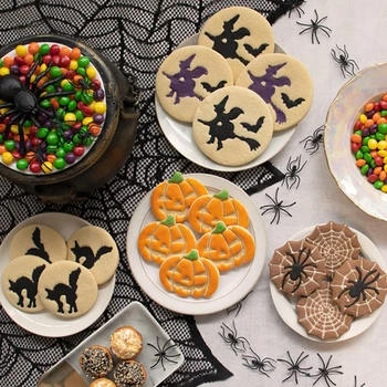 Kalıp Pişirme Cadılar Bayramı Bisküvi Makinesi Karikatür Kabak Cadı Siyah Kedi Kurabiye Kesici Dıy Pasta Kek Dekor Aracı Mutfak Bakeware