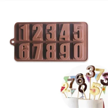 1 ADET Silikon Numaraları Çikolata Kalıp Çerezler Soğuk 3D Dijital Şekil Fondan Kek Pişirme Jöle Şeker Pasta DIY Dekorasyon Araçları