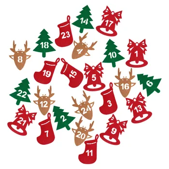 24 adet Noel Advent Takvimi Sticker Elk Noel Ağacı Keçe Tarih Çıkartmalar DIY Hediye Ambalaj Etiketleri Aile Birleşimi yılbaşı dekoru