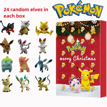 24 ADET Pokemon Noel 2022 Advent Takvimi Kutusu Figürü Oyuncak Orijinal Pikachu Anime Figürü çocuk oyuncakları Pokemon Hediye Kutusu