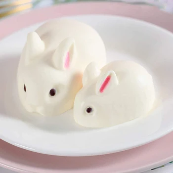 Mutlu paskalya tavşanı Silikon Kalıplar paskalya tavşanı 3D kek pişirme kalıbı Çocuk Doğum Günü Partisi Kek Dekor DIY Sabun Mum Kalıp Hediye