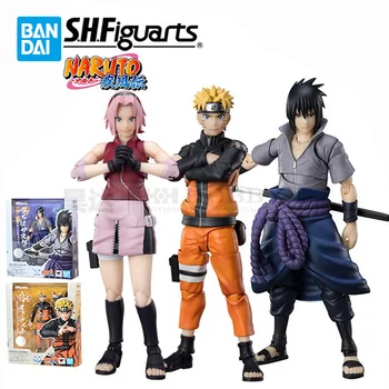 Stokta Orijinal Bandaı SHF Naruto Uchiha Sasuke Haruno Sakura Uzumaki Naruto Anime Figürü Aksiyon Figürleri Koleksiyon Model Oyuncaklar