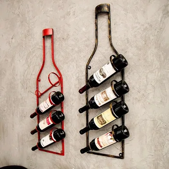 Demir asmak çıkıntı şarap rafı şişeleri metal dekoratif duvar çerçevesi bar aksesuarları ev barlar şampanya Avrupa fikirleri