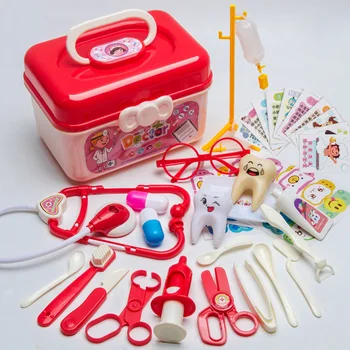 Doktor oyuncak seti Oyun Evi Oyuncak doktor seti Stetoskop Çocuk Oyun Evi saklama kutusu Simülasyon Doktor Malzemeleri Oyuncak Erkek Kız Kutusu
