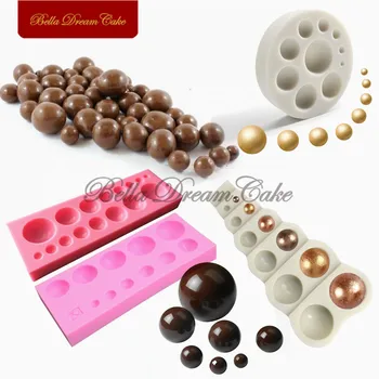 Çok Boyutlu Çikolata Kabarcık Topu Tasarım silikon kalıp Fondan Sugarcraft Kalıp DIY Gumpaste Kalıpları Kek Dekorasyon Aracı Bakeware