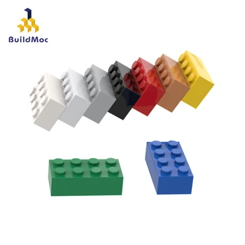 BuildMOC 10 ADET Uyumlu Toplar Parçacıklar 3001 2x4 Yapı Taşları Parçaları DIY Elektrikli Eğitici Klasik Marka Hediye Oyuncak